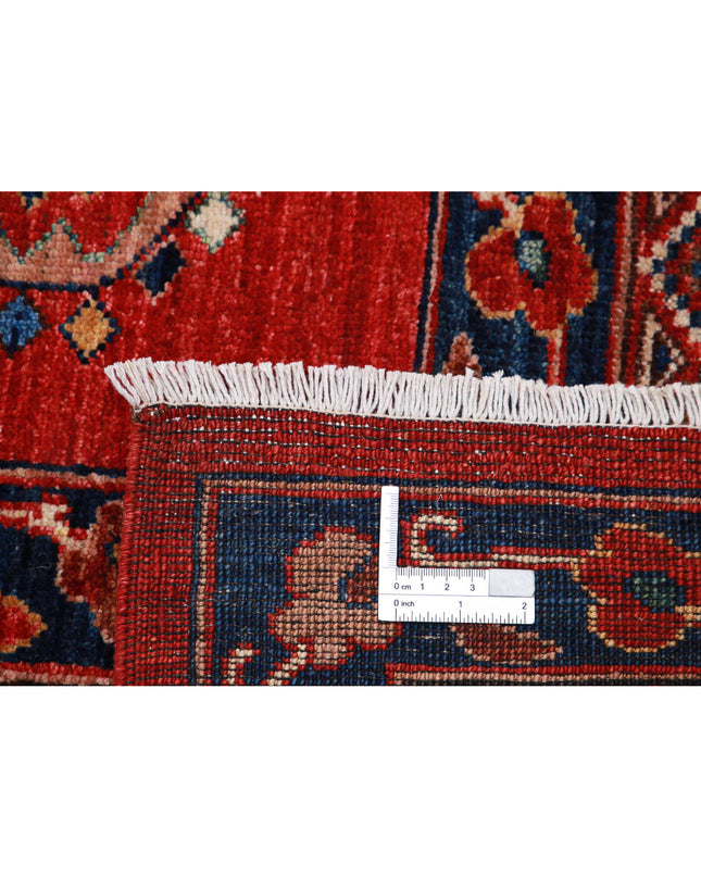 Humna 13' 3" X 16' 7" Hand Knotted Wool Rug 13' 3" X 16' 7" (404 X 505) / Red / Wool