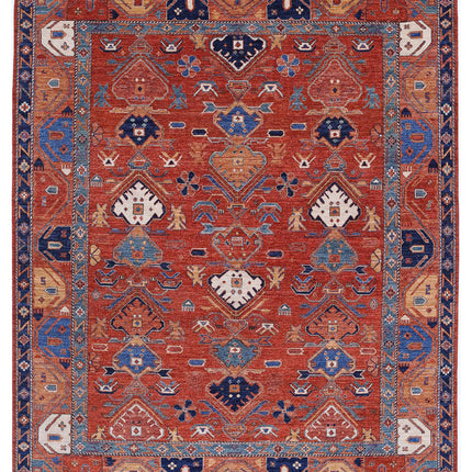 Humna 8' 0" X 10' 0" Hand Knotted Wool Rug 8' 0" X 10' 0" (244 X 305) / Rust / Wool