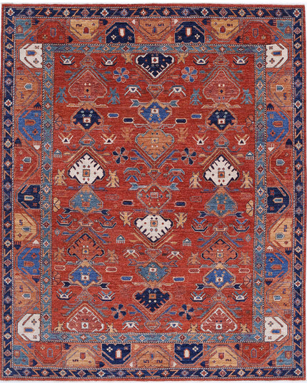 Humna 8' 0" X 10' 0" Hand Knotted Wool Rug 8' 0" X 10' 0" (244 X 305) / Rust / Wool