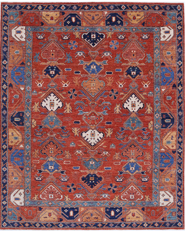 Humna 8' 0" X 10' 0" Hand Knotted Wool Rug 8' 0" X 10' 0" (244 X 305) / Rust / Wool
