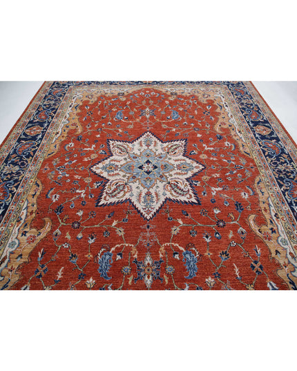 Humna 8' 11" X 11' 8" Hand Knotted Wool Rug 8' 11" X 11' 8" (272 X 356) / Rust / Wool