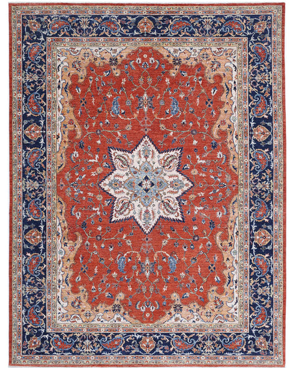 Humna 8' 11" X 11' 8" Hand Knotted Wool Rug 8' 11" X 11' 8" (272 X 356) / Rust / Wool