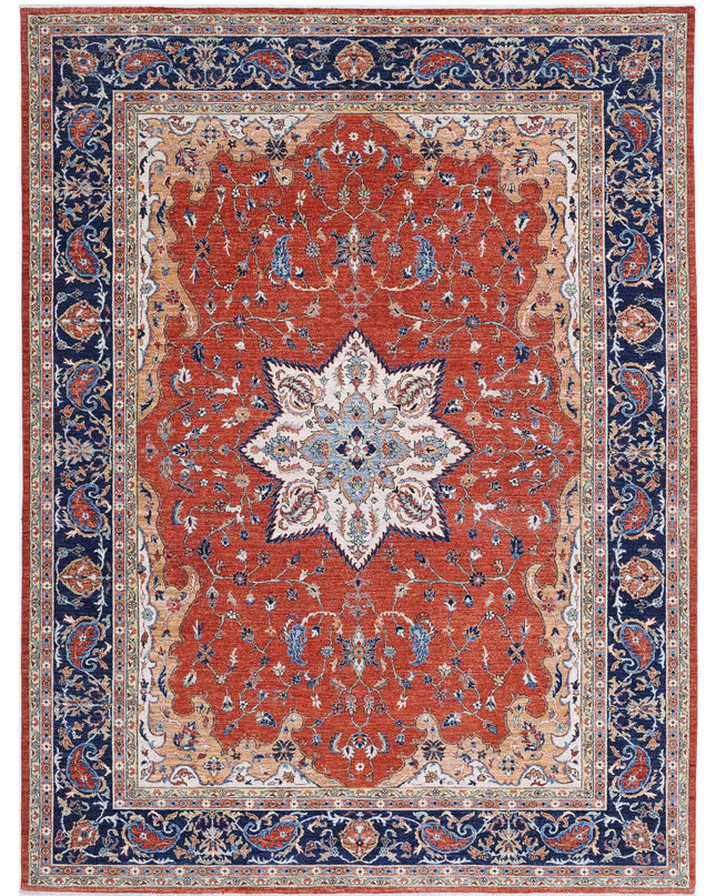 Humna 8' 11" X 11' 8" Hand Knotted Wool Rug 8' 11" X 11' 8" (272 X 356) / Rust / Wool
