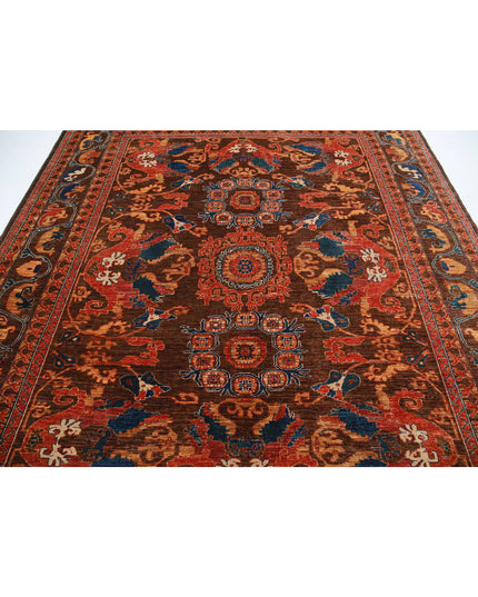 Humna 8' 4" X 9' 9" Hand Knotted Wool Rug 8' 4" X 9' 9" (254 X 297) / Brown / Wool