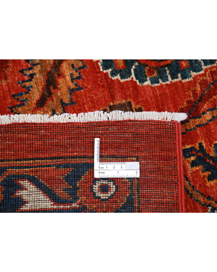 Humna 13' 3" X 16' 10" Hand Knotted Wool Rug 13' 3" X 16' 10" (404 X 513) / Red / Wool