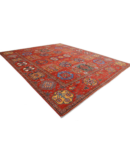Humna 13' 6" X 16' 3" Hand Knotted Wool Rug 13' 6" X 16' 3" (411 X 495) / Red / Wool
