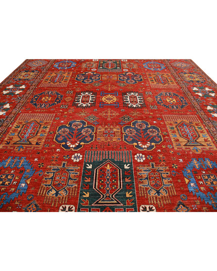 Humna 13' 6" X 16' 3" Hand Knotted Wool Rug 13' 6" X 16' 3" (411 X 495) / Red / Wool