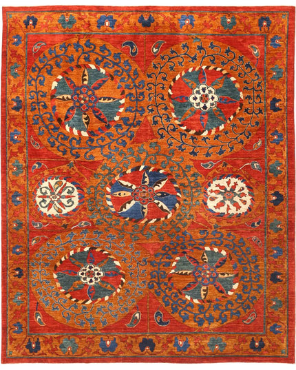 Humna 10' 5" X 13' 0" Hand Knotted Wool Rug 10' 5" X 13' 0" (318 X 396) / Green / Wool