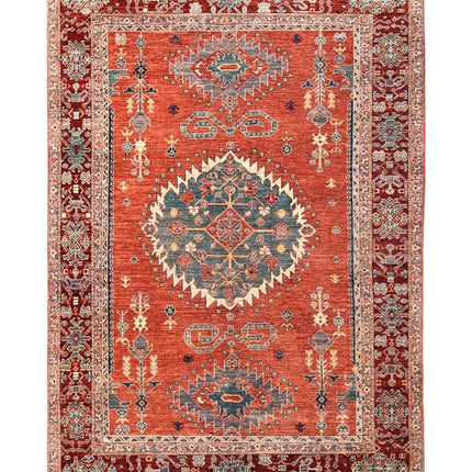 Humna 5' 8" X 7' 11" Hand Knotted Wool Rug 5' 8" X 7' 11" (173 X 241) / Ivory / Wool