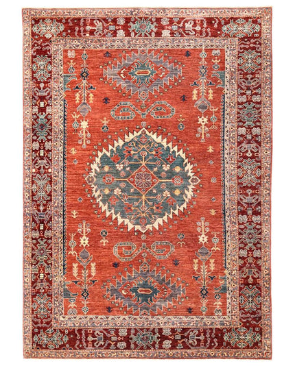 Humna 5' 8" X 7' 11" Hand Knotted Wool Rug 5' 8" X 7' 11" (173 X 241) / Ivory / Wool