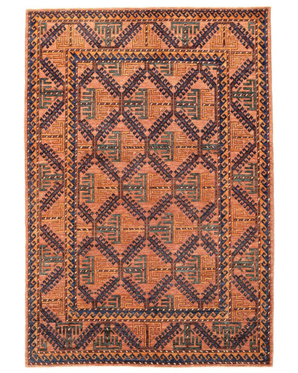 Humna 5' 10" X 8' 8" Hand Knotted Wool Rug 5' 10" X 8' 8" (178 X 264) / Brown / Wool