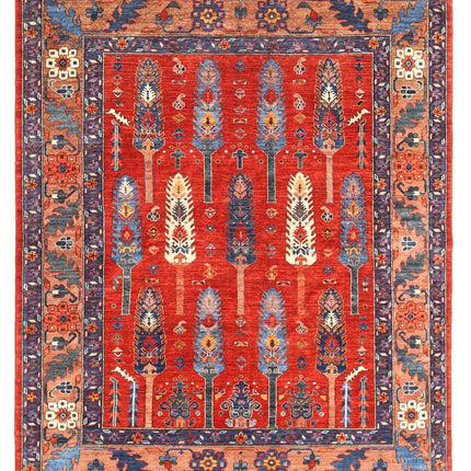 Humna 6' 8" X 8' 2" Hand Knotted Wool Rug 6' 8" X 8' 2" (203 X 249) / Rust / Wool