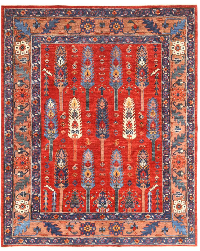 Humna 6' 8" X 8' 2" Hand Knotted Wool Rug 6' 8" X 8' 2" (203 X 249) / Rust / Wool
