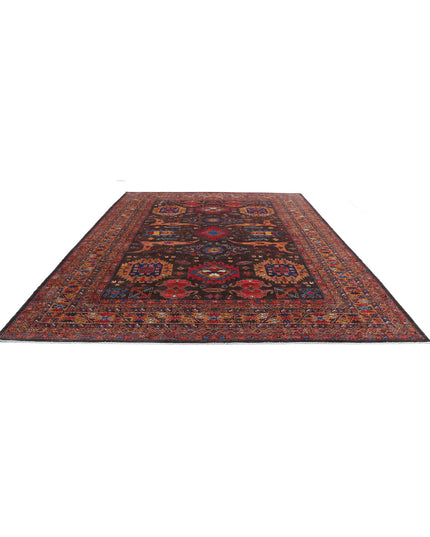 Humna 10' 3" X 13' 7" Hand Knotted Wool Rug 10' 3" X 13' 7" (312 X 414) / Brown / Wool