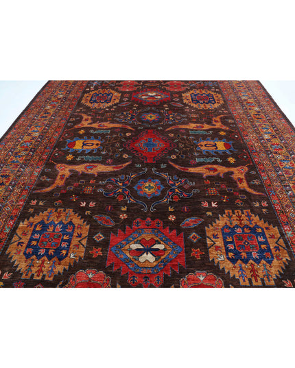 Humna 10' 3" X 13' 7" Hand Knotted Wool Rug 10' 3" X 13' 7" (312 X 414) / Brown / Wool