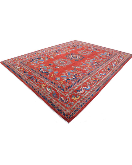 Humna 10' 2" X 13' 7" Hand Knotted Wool Rug 10' 2" X 13' 7" (310 X 414) / Red / Wool