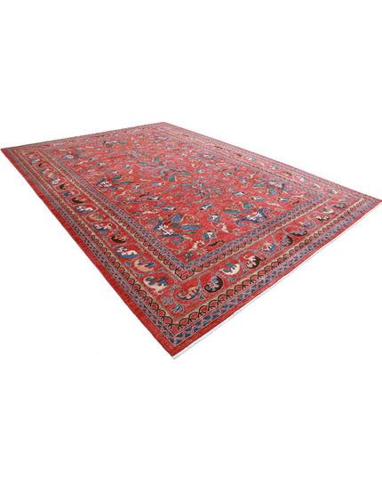 Humna 10' 3" X 14' 0" Hand Knotted Wool Rug 10' 3" X 14' 0" (312 X 427) / Red / Wool
