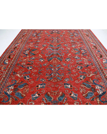 Humna 10' 3" X 14' 0" Hand Knotted Wool Rug 10' 3" X 14' 0" (312 X 427) / Red / Wool