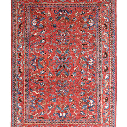 Humna 10' 3" X 14' 0" Hand Knotted Wool Rug 10' 3" X 14' 0" (312 X 427) / Red / Wool
