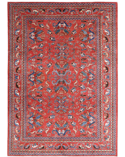 Humna 10' 3" X 14' 0" Hand Knotted Wool Rug 10' 3" X 14' 0" (312 X 427) / Red / Wool