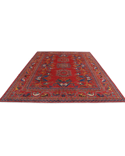 Humna 9' 0" X 12' 0" Hand Knotted Wool Rug 9' 0" X 12' 0" (274 X 366) / Red / Wool