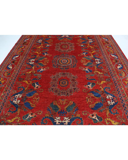 Humna 9' 0" X 12' 0" Hand Knotted Wool Rug 9' 0" X 12' 0" (274 X 366) / Red / Wool