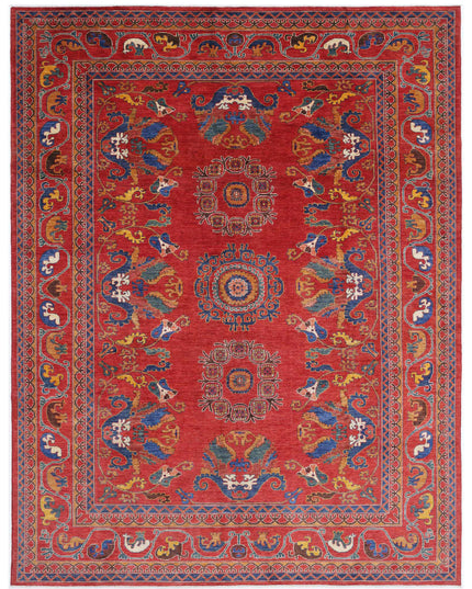 Humna 9' 0" X 12' 0" Hand Knotted Wool Rug 9' 0" X 12' 0" (274 X 366) / Red / Wool