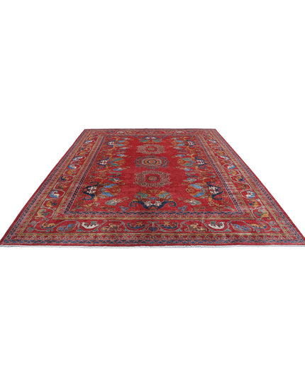 Humna 9' 5" X 11' 6" Hand Knotted Wool Rug 9' 5" X 11' 6" (287 X 351) / Red / Wool