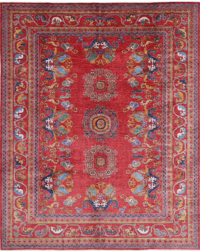 Humna 9' 5" X 11' 6" Hand Knotted Wool Rug 9' 5" X 11' 6" (287 X 351) / Red / Wool