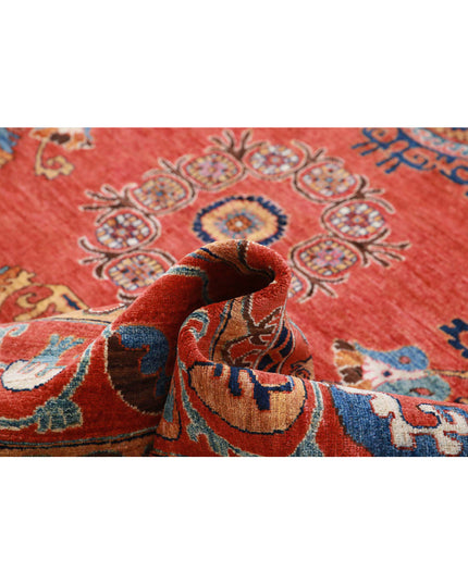 Humna 9' 0" X 11' 9" Hand Knotted Wool Rug 9' 0" X 11' 9" (274 X 358) / Red / Wool