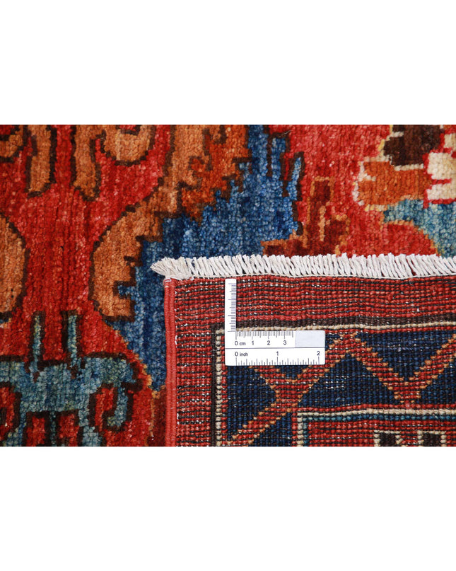 Humna 9' 0" X 11' 9" Hand Knotted Wool Rug 9' 0" X 11' 9" (274 X 358) / Red / Wool