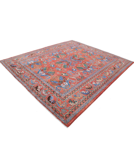 Humna 8' 7" X 9' 9" Hand Knotted Wool Rug 8' 7" X 9' 9" (262 X 297) / Red / Wool