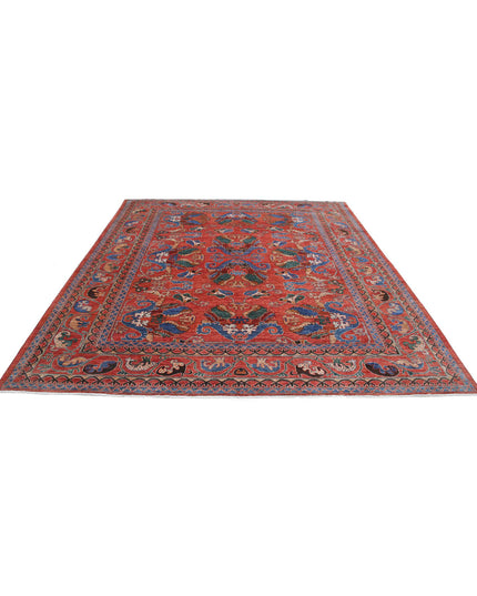 Humna 8' 7" X 9' 9" Hand Knotted Wool Rug 8' 7" X 9' 9" (262 X 297) / Red / Wool