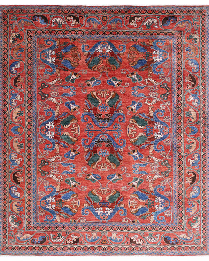 Humna 8' 7" X 9' 9" Hand Knotted Wool Rug 8' 7" X 9' 9" (262 X 297) / Red / Wool