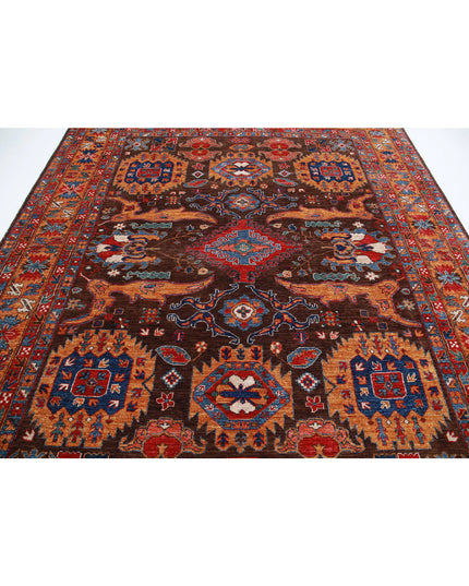 Humna 8' 5" X 10' 6" Hand Knotted Wool Rug 8' 5" X 10' 6" (257 X 320) / Brown / Wool