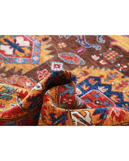 Humna 8' 5" X 10' 6" Hand Knotted Wool Rug 8' 5" X 10' 6" (257 X 320) / Brown / Wool