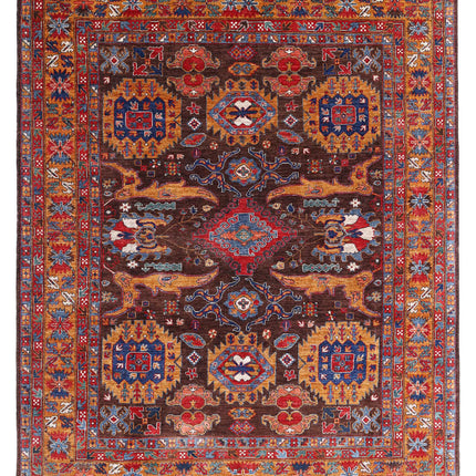 Humna 8' 5" X 10' 6" Hand Knotted Wool Rug 8' 5" X 10' 6" (257 X 320) / Brown / Wool