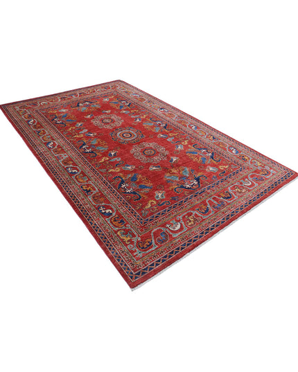Humna 5' 10" X 9' 1" Hand Knotted Wool Rug 5' 10" X 9' 1" (178 X 277) / Red / Wool
