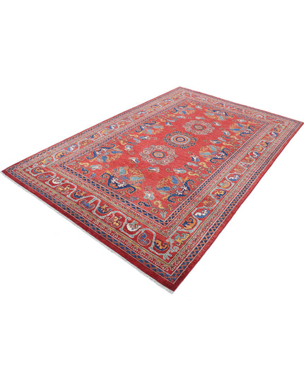 Humna 5' 10" X 9' 1" Hand Knotted Wool Rug 5' 10" X 9' 1" (178 X 277) / Red / Wool