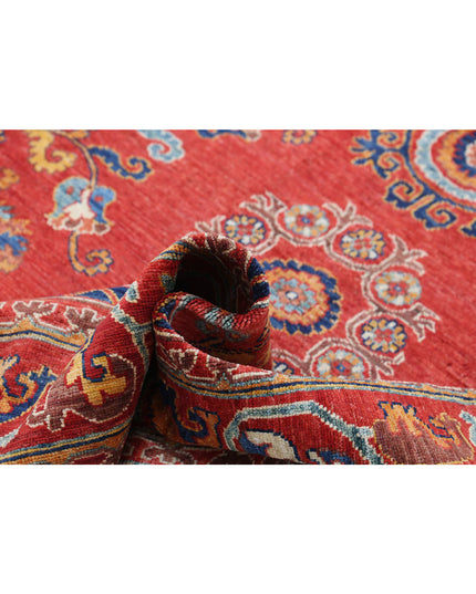 Humna 5' 10" X 9' 1" Hand Knotted Wool Rug 5' 10" X 9' 1" (178 X 277) / Red / Wool