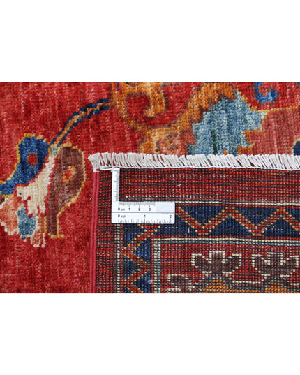 Humna 5' 10" X 9' 1" Hand Knotted Wool Rug 5' 10" X 9' 1" (178 X 277) / Red / Wool