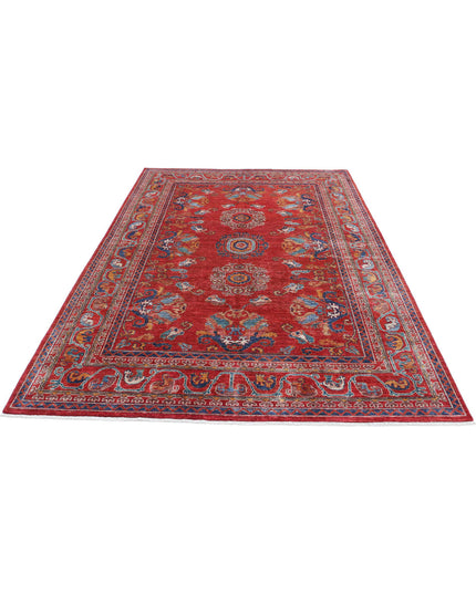 Humna 5' 11" X 8' 10" Hand Knotted Wool Rug 5' 11" X 8' 10" (180 X 269) / Red / Wool