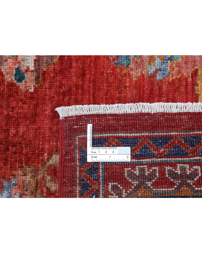 Humna 5' 11" X 8' 10" Hand Knotted Wool Rug 5' 11" X 8' 10" (180 X 269) / Red / Wool