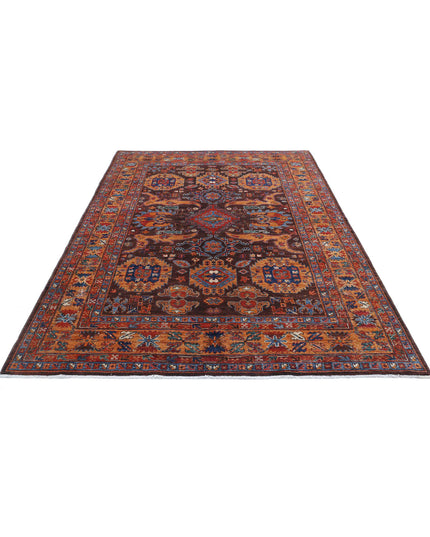 Humna 6' 0" X 8' 10" Hand Knotted Wool Rug 6' 0" X 8' 10" (183 X 269) / Brown / Wool