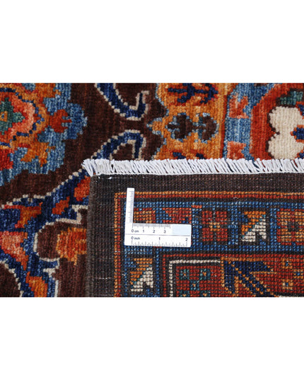 Humna 6' 0" X 8' 10" Hand Knotted Wool Rug 6' 0" X 8' 10" (183 X 269) / Brown / Wool