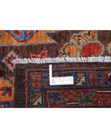 Humna 6' 0" X 8' 7" Hand Knotted Wool Rug 6' 0" X 8' 7" (183 X 262) / Brown / Wool