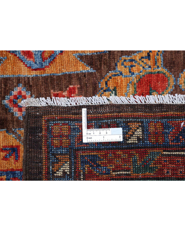 Humna 6' 0" X 8' 7" Hand Knotted Wool Rug 6' 0" X 8' 7" (183 X 262) / Brown / Wool