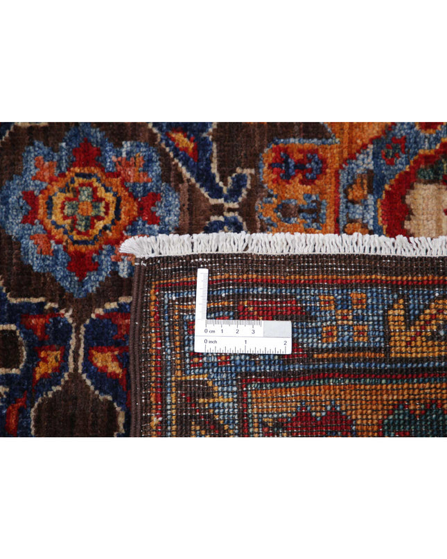 Humna 5' 0" X 6' 10" Hand Knotted Wool Rug 5' 0" X 6' 10" (152 X 208) / Brown / Wool