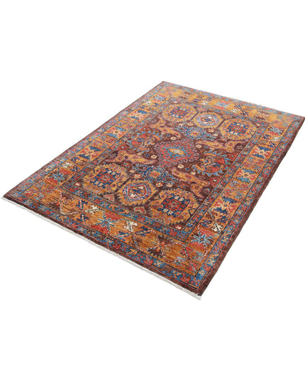 Humna 4' 0" X 5' 9" Hand Knotted Wool Rug 4' 0" X 5' 9" (122 X 175) / Taupe / Wool