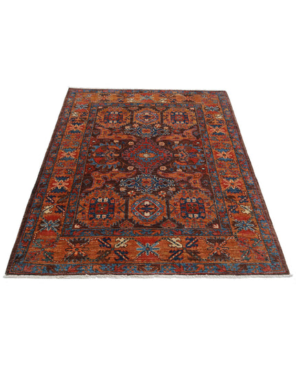 Humna 4' 0" X 5' 9" Hand Knotted Wool Rug 4' 0" X 5' 9" (122 X 175) / Taupe / Wool